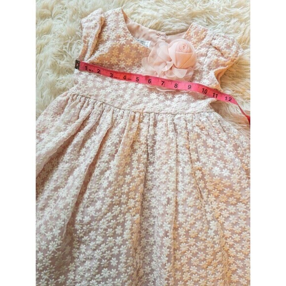 Pippa and Julie Size 4 Girls Flower Girl Pink Lacey Princess Dress - Picture 6 of 9